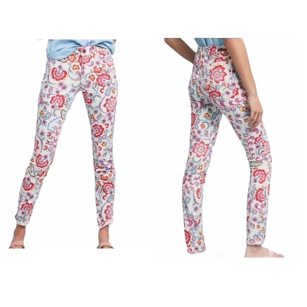 Anthropologie Pilcro mid-Rise Skinny Jeans Floral 26P